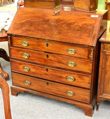 Lot 1307 - Georgian mahogany inlaid bureau