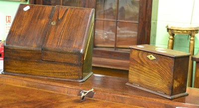 Lot 1308 - An oak letter correspondence box and another (2)