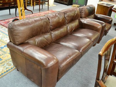 Lot 1309 - Barker & Stonehouse three seater sofa and armchair