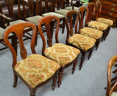 Lot 1311 - A set of six Victorian mahogany balloon back dining chairs