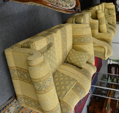 Lot 1333 - A Lincoln House modern three piece suite, comprising: a pair of sofas and a wingback chair