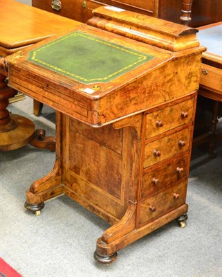 Lot 1339 - Victorian walnut inlaid Davenport