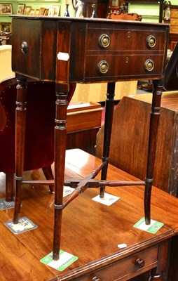 Lot 1353 - A 19th century mahogany hinged work table