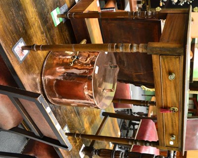 Lot 1364 - A 19th century mahogany side table with single drawer on turned legs