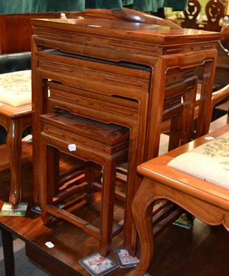 Lot 1377 - A nest of four modern Chinese occasional tables