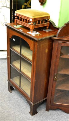 Lot 1379 - A late Victorian glazed cabinet and a turned footstool