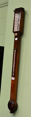 Lot 1380 - A Georgian mahogany stick barometer, by J Davis, Derby