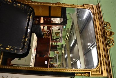 Lot 1384 - A large Victorian gilt decorated overmantel wall mirror