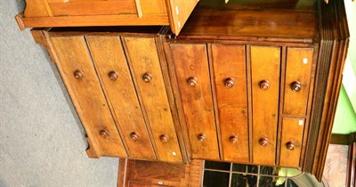 Lot 1388 - A Georgian oak chest on chest