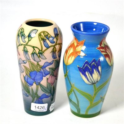 Lot 1426 - Two Dennis Chinaworks vases, Tulip and Sweetpea pattern, 21cm by and 21.5cm