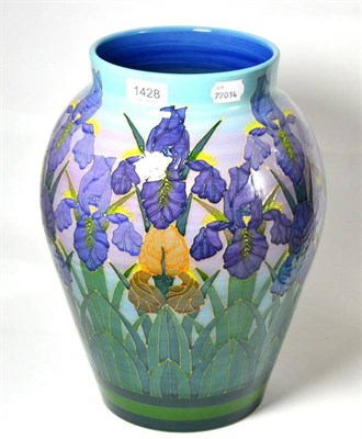 Lot 1428 - A Dennis Chinaworks vase, Iris pattern, 36cm high