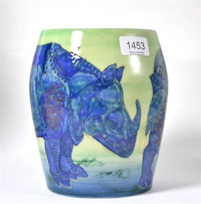 Lot 1453 - A Dennis Chinaworks Rhinoceros pattern vase, No.27, 19cm