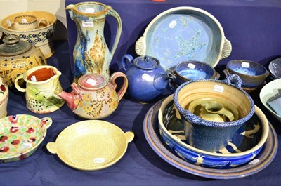 Lot 1459 - Calver pottery teapot and jug, together with fourteen other pieces of studio pottery (16)