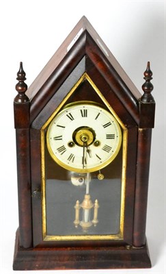 Lot 10 - An American mahogany cased mantel clock