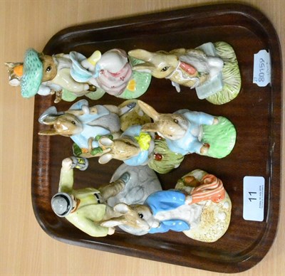 Lot 11 - Ten Beswick Beatrix Potter figures including Peter Rabbit and Tom Kitten, boxed