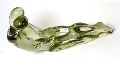 Lot 24 - A Murano Glass Sculpture, by Roberto Anatra, c.1980s, modelled as two lovers, signed R Anatra, 48cm