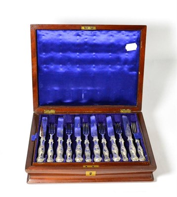 Lot 41 - A William IV twelve place setting of silver fruit knives and forks, by Alexander Hunt/Aaron...