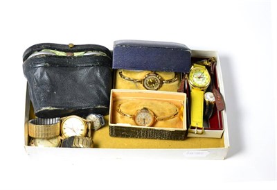 Lot 95 - Two lady's wristwatches, six other lady's and gentleman's wristwatches and a pair of cased...