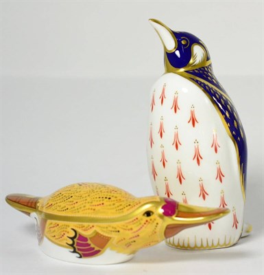 Lot 115 - A Royal Crown Derby penguin and platypus paperweights, with gold stoppers (2)