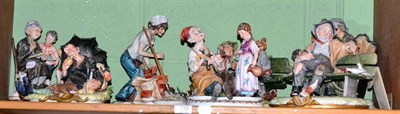 Lot 139 - A shelf of seven Capodimonte figural groups