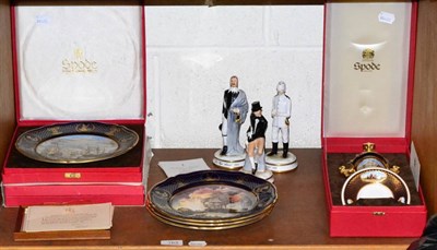 Lot 163 - Three Michael J Sutty figures, Spode shipwright's cup and five Spode maritime plates