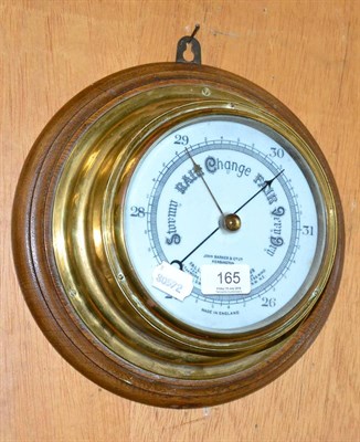 Lot 165 - Brass barometer, Barker of Kensington