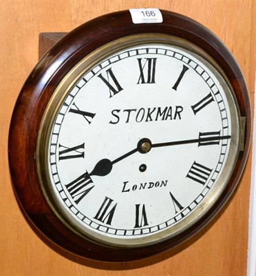 Lot 166 - A mahogany wall timepiece, dial inscribed Stokmar, London