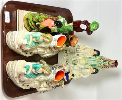 Lot 174 - A collection of assorted 19th century Staffordshire figures