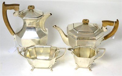 Lot 181 - Silver four piece tea service by Viners, Sheffield hallmark