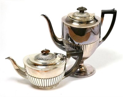 Lot 192 - A silver teapot and a silver coffee pot