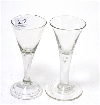 Lot 202 - Two 18th century ale glasses