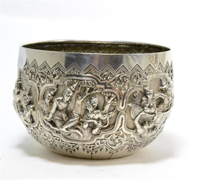 Lot 203 - An Indian white metal bowl