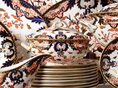 Lot 49 - A Royal Crown Derby Porcelain and Earthenware Dinner Service, circa 1886, decorated with the King's
