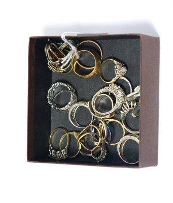 Lot 232 - A collection of twenty three various rings, mostly silver, various designs and styles (23)