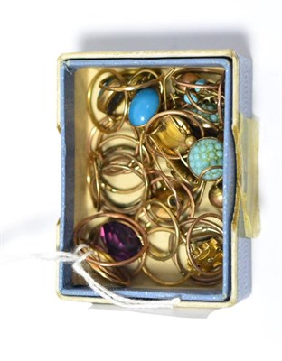 Lot 249 - Assorted gold and other hoop earrings, hook fitting earrings etc