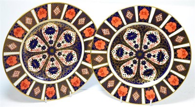 Lot 265 - Two Royal Crown Derby Imari pattern plates