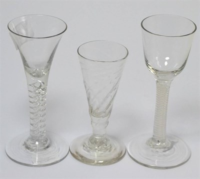 Lot 266 - Three 18th century ale glasses