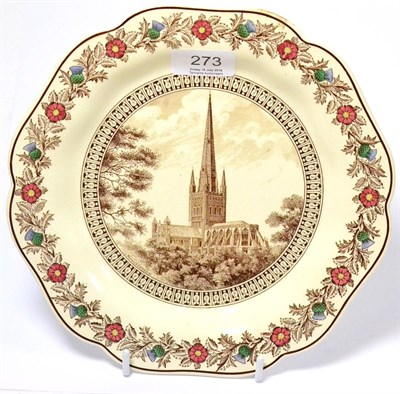 Lot 273 - Wedgwood LNER Cathedral series dessert plate, impressed factory marks