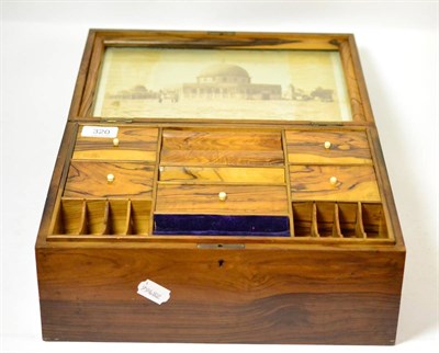 Lot 320 - Olivewood sewing box