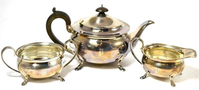 Lot 324 - Three piece silver tea set