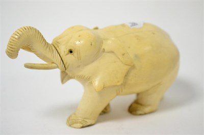 Lot 337 - A 1930's carved ivory elephant