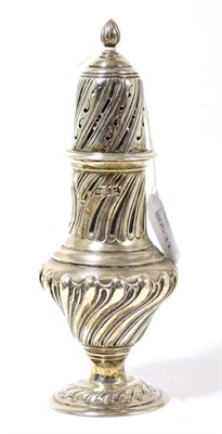 Lot 338 - A Georgian style sugar caster by J C London, 1899, of baluster form