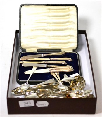 Lot 343 - Quantity of Georgian and later silver flatware