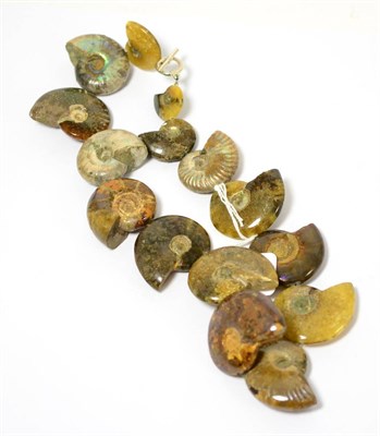 Lot 362 - An ammonite necklace