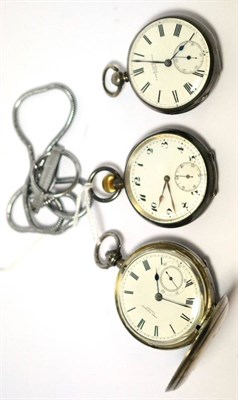 Lot 368 - Two silver pocket watches signed E.Fear, Bristol and John Forrest, London, and another pocket watch