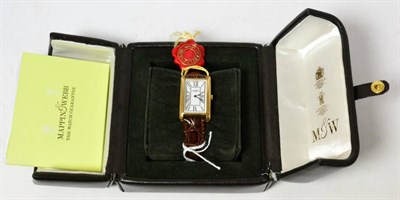 Lot 384 - A plated wristwatch, signed Mappin & Webb, London, with box and paperwork