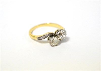 Lot 406 - A diamond two stone ring