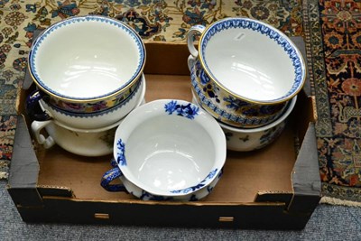 Lot 1011 - Losol ware chamber pot and four others