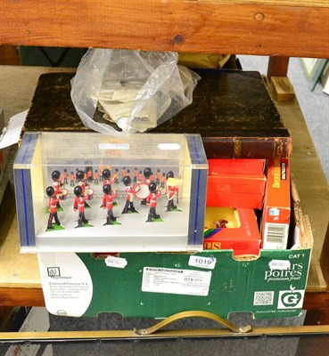 Lot 1019 - A quantity of cased sets of British hand painted toy soldier regiments, die-cast boxed models,...