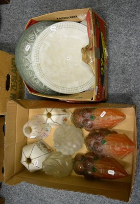 Lot 1020 - A group of 1920's/30's light shades including three signed by Degus, in the form of ice cream cones